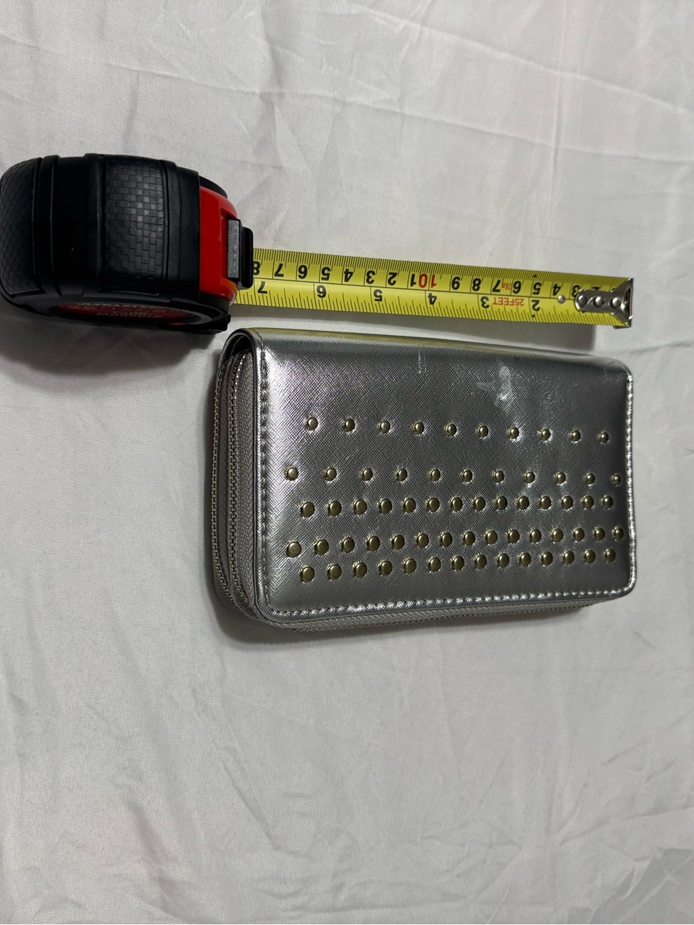 Silver Studded Men's Zip Wallet